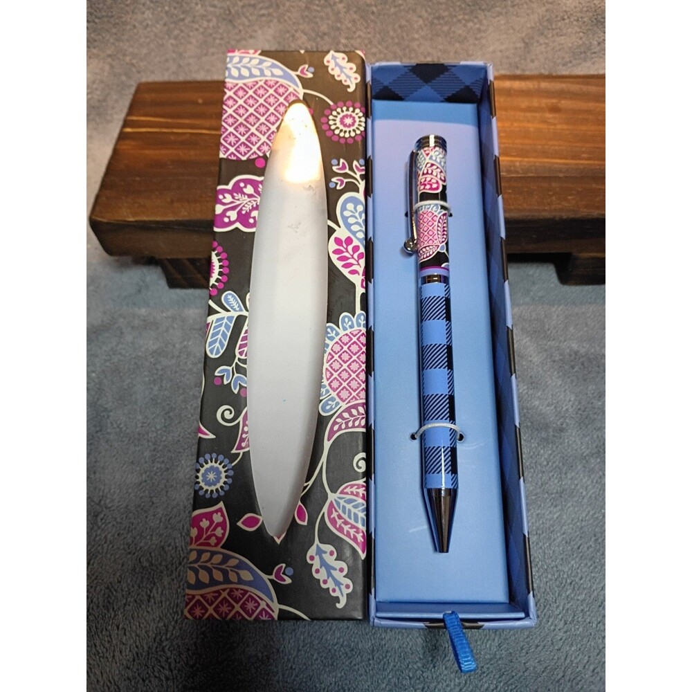 Vera Bradley Ballpoint Pens Lot of 2 Alpine Floral Midnight Paisley Boxed - Picture 3 of 13